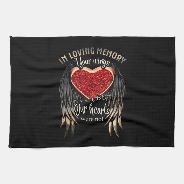 Personalised Your Wings Were Ready But Our Hearts Tea Towel (Horizontal)
