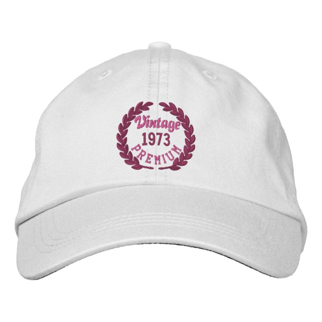 Personalised Your YEAR Premium Laurels Embroidery Embroidered Hat (Front)