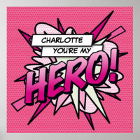 Personalised You're my HERO Comic Book Pop Art