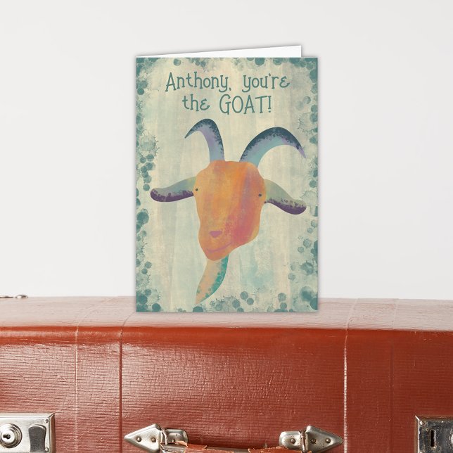 Personalised You're the GOAT Birthday Card (Creator Uploaded)