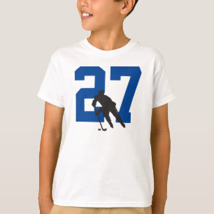 Personalised Youth Hockey Player Number T-Shirt