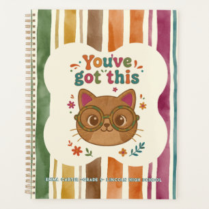 Personalised You've Got This School Cat Notebook Planner