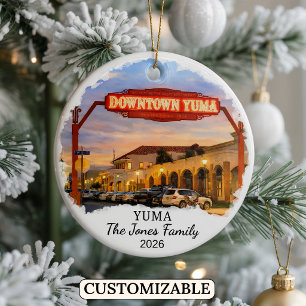 Personalised Yuma Ornament, Custom Arizona Ceramic Tree Decoration