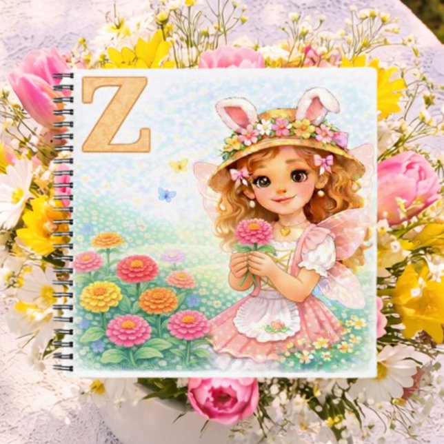 Personalised Z Floral Zinnia Gift for Girls Notebook (Creator Uploaded)