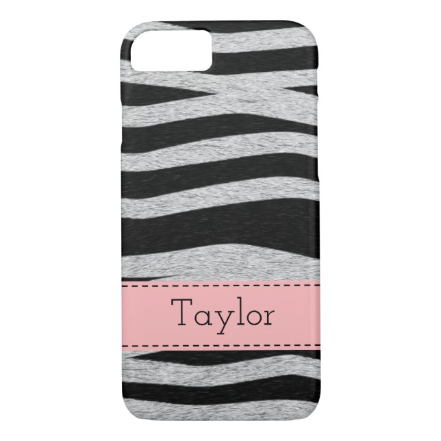 Personalised Zebra Pattern iPhone Case (Back)