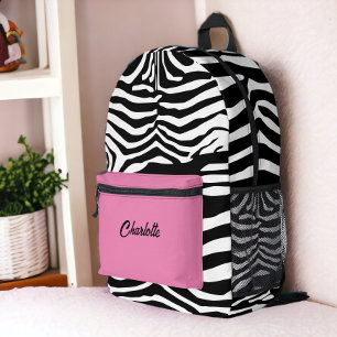 Personalised Zebra Pattern Printed Backpack