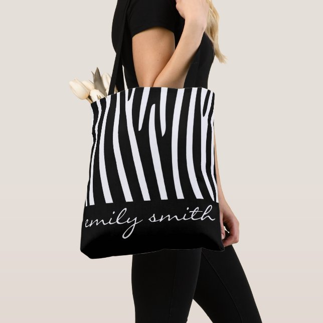 Personalised Zebra Pattern Tote Bag (Close Up)