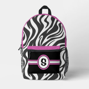 Personalised Zebra Print & Hot Pink Printed Backpack
