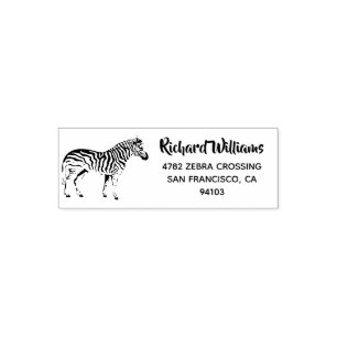 Personalised Zebra Return Address Pre Inked Stamp