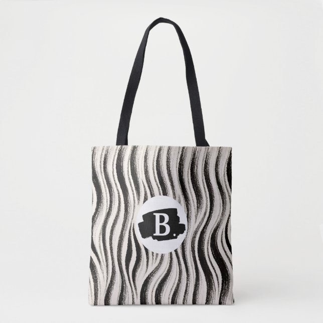 Personalised Zebra Stripe All-Over Print Tote Bag (Front)