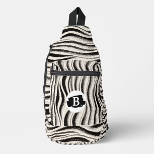Personalised Zebra Stripe Print Sling Bag