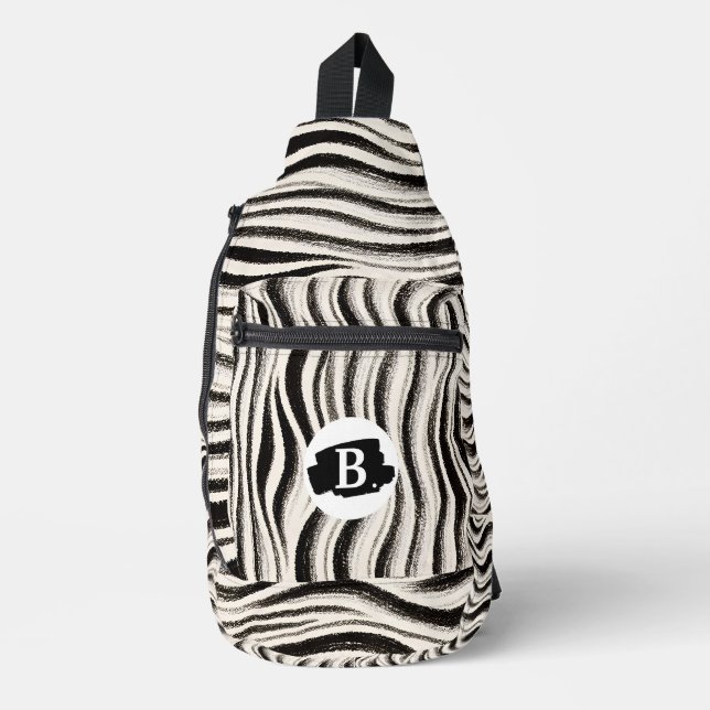 Personalised Zebra Stripe Print Sling Bag (Front)