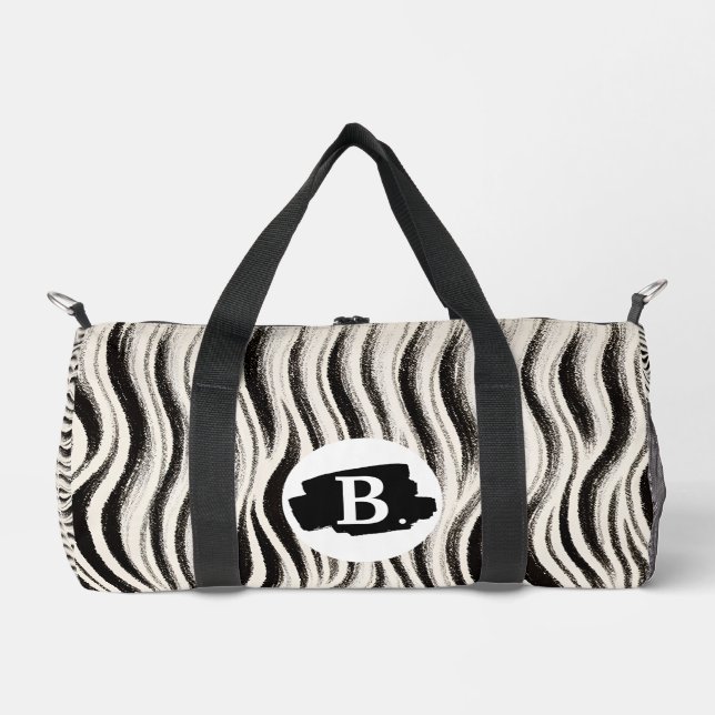 Personalised Zebra Stripe Print Small Duffel Bag (Front)