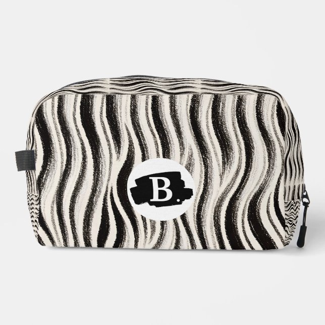 Personalised Zebra Stripe Print Toiletry Bag (Front)