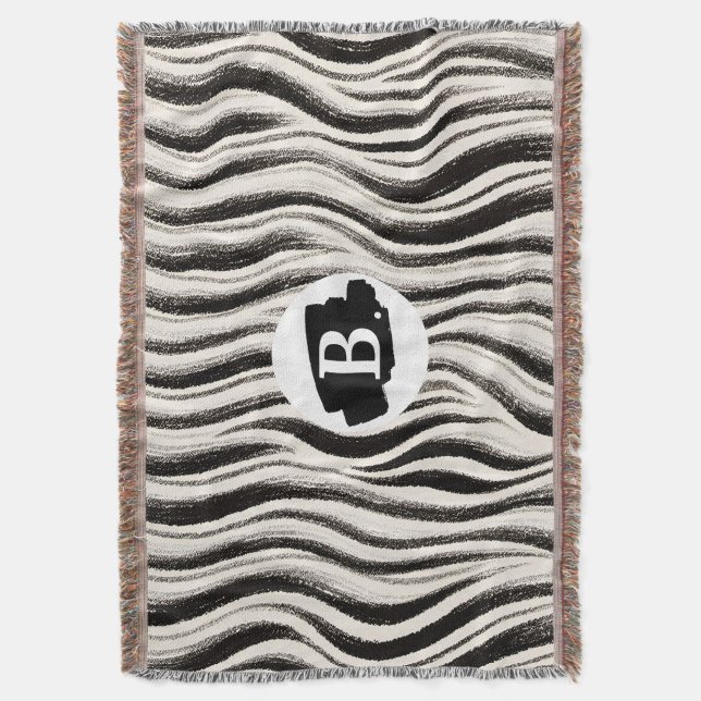 Personalised Zebra Stripe Throw Blanket (Front Vertical)
