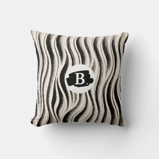 Personalised Zebra Stripe Throw Pillow – Custom (Front)