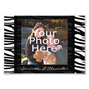 Personalised Zebra Stripes Black Photo Border