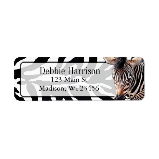 Personalised Zebra Stripes Return Address Labels