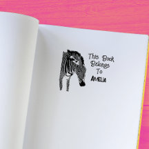 Personalised Zebra This Book Belongs
