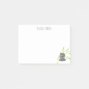 Personalised zen stones and bamboo Post-it® notes