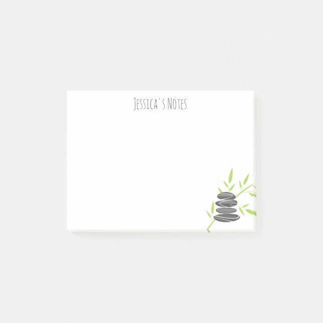 Personalised zen stones and bamboo Post-it® notes (Front)