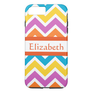 Personalised Zigzag Chevron Pattern Colourful Whit iPhone 8 Plus/7 Plus Case
