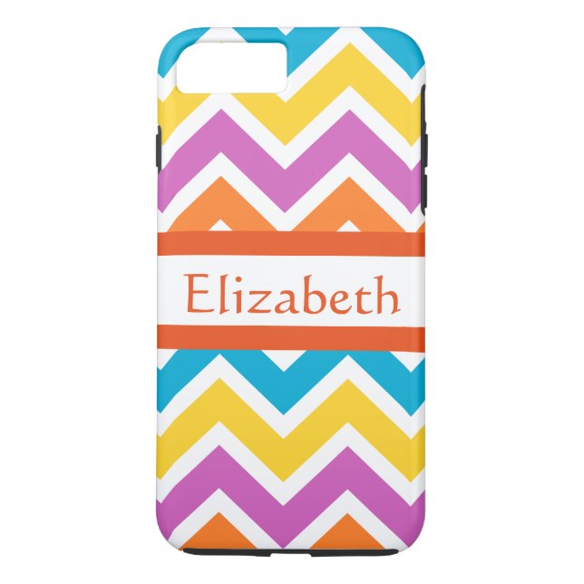 Personalised Zigzag Chevron Pattern Colourful Whit Case-Mate iPhone Case (Back)