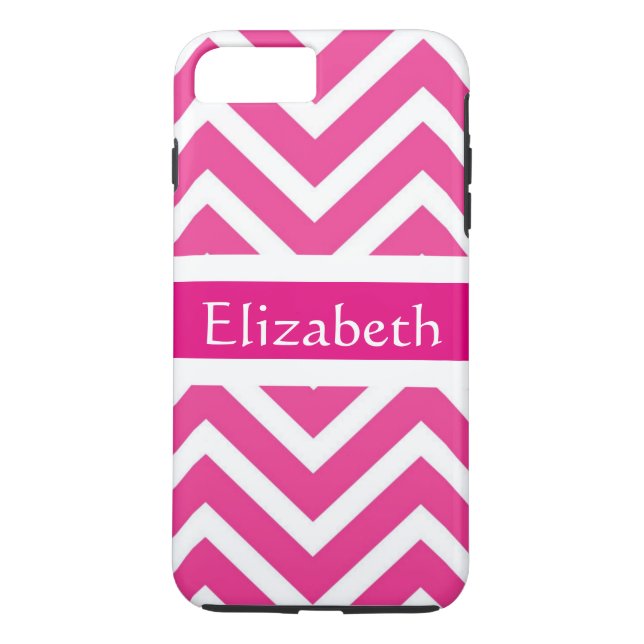 Personalised Zigzag Chevron Pattern Pink & White Case-Mate iPhone Case (Back)