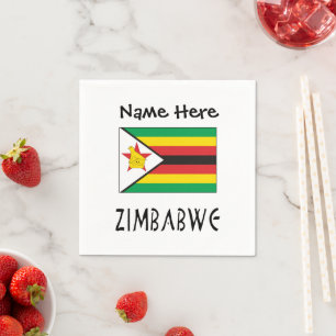 Personalised Zimbabwe Flag Napkin