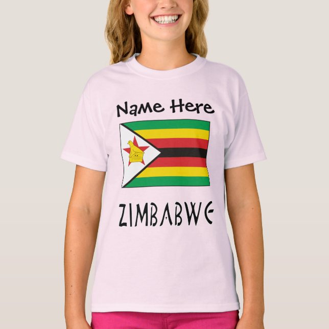 Personalised Zimbabwe Flag T-Shirt (Front)