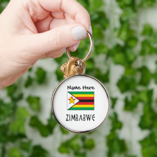Personalised Zimbabwea Flag Key Ring