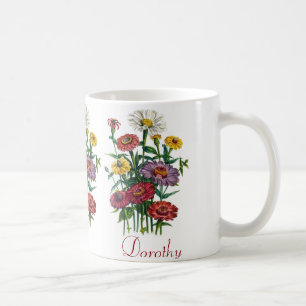 Personalised Zinnias Coffee Mug