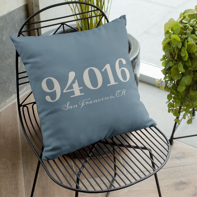 Personalised Zip Code and Town New House Gift Cushion (Creator Uploaded)