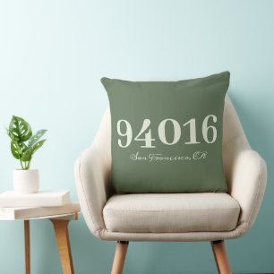 Personalised Zip Code and Town New House Gift Cushion
