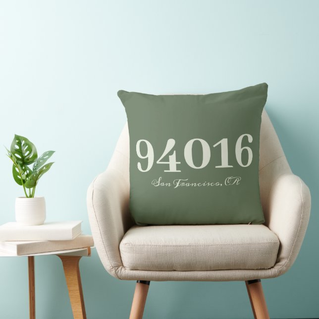 Personalised Zip Code and Town New House Gift Cushion (Chair)