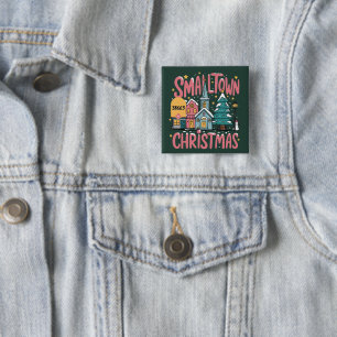 Personalised Zipcode Small Town Christmas Pink 15 Cm Square Badge