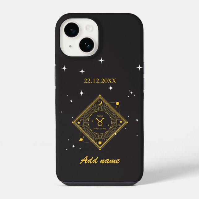 Personalised  Zodiac Custom name Taurus  iPhone Case (Back)
