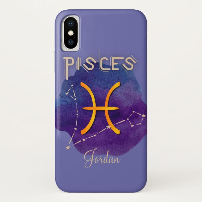 Personalised Zodiac Sign Pisces Constellation Case-Mate iPhone Case (Back)