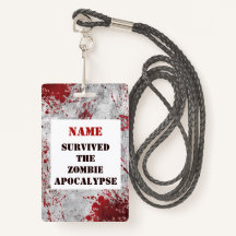 Personalised Zombie Apocalypse Blood Lanyard
