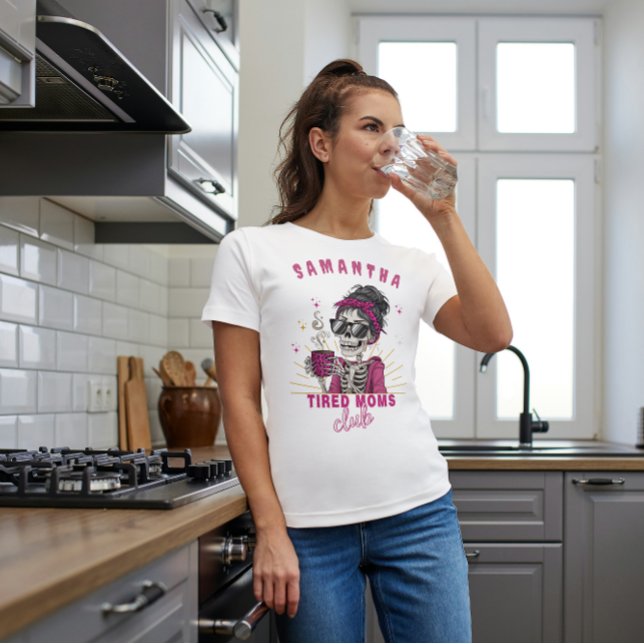 Personalised Zombie Coffee Tired Moms Club School T-Shirt (Creator Uploaded)