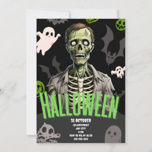 Personalised Zombie Halloween Invitation 