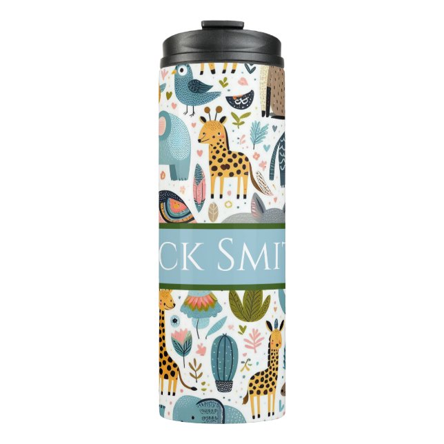 Personalised zoo animals drink tumbler (Front)
