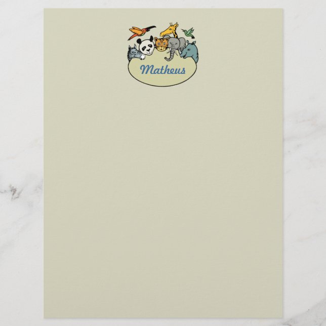 personalised zoo family animals (Front)