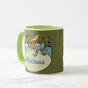 Personalised Zoo Family Animals Mug