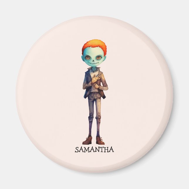 Personalised Zoombie Halloween Magnet (Front)