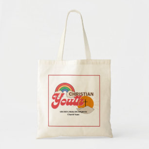 PersonalisedChristianYouthRainbowCross Tote Bag