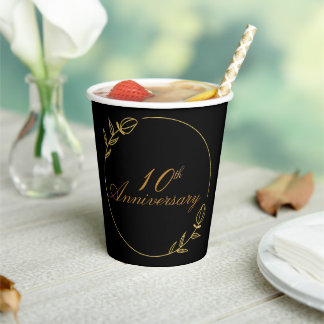 Personalises Anniversary with Golden Frame Paper Cups