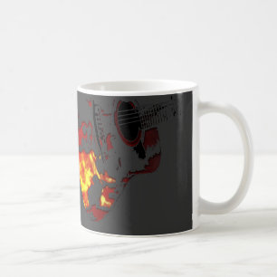 personalises flaming guitar coffee mug