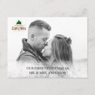 Personalisierbar Foto Karte Schneeflocken Postcard