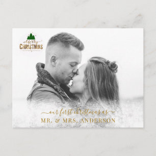 Personalisierbar Foto Karte Schneeflocken Postcard